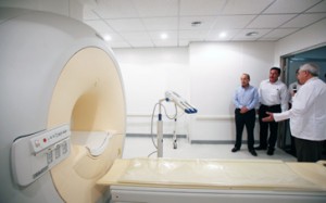 President Calderon Inaugurates Hospital in La Paz Calderon Views Cutting Edge Cat Scan